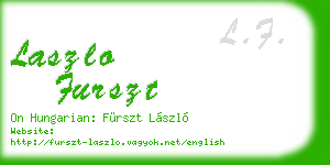 laszlo furszt business card